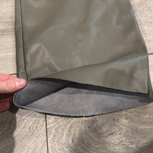 Olive Green pleather  Jeans - Picture 2 of 5